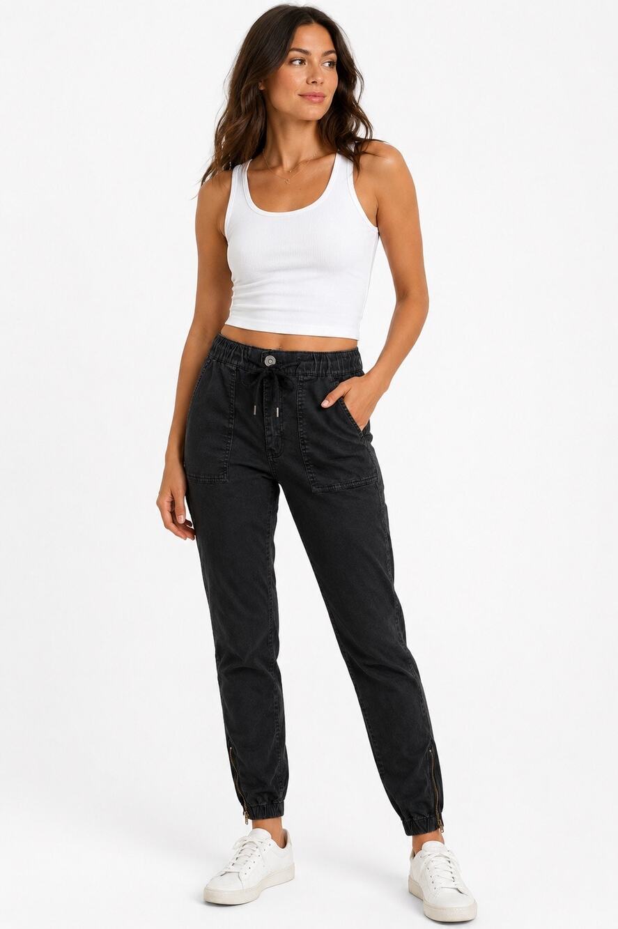 American Eagle Womenβs Super Stretch Black Utility Jogger Pants Size 10